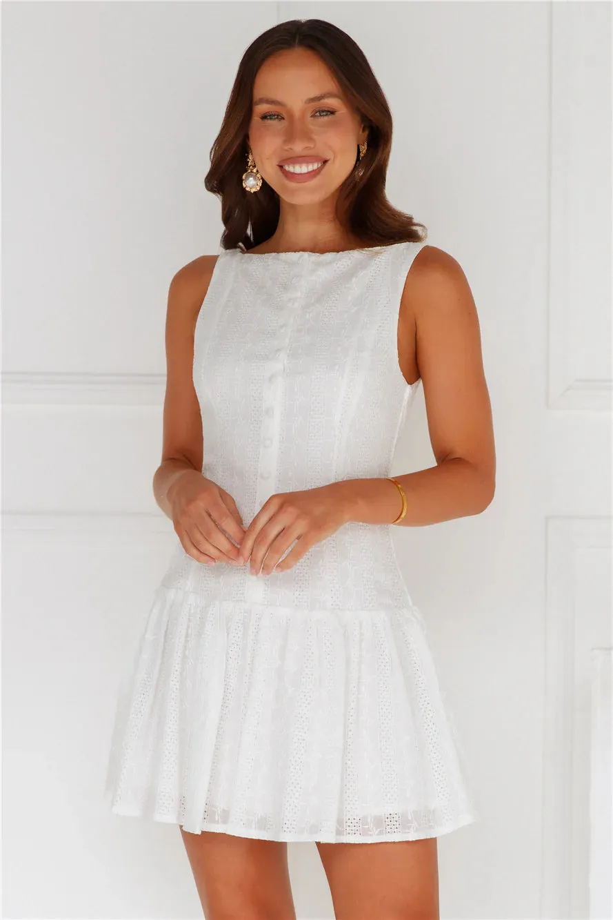 Fashion Showcase Embroidered Mini Dress White