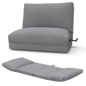 Floor Sofa Bean Bag Bed Folding Chair Grey Casual Linen Handmade