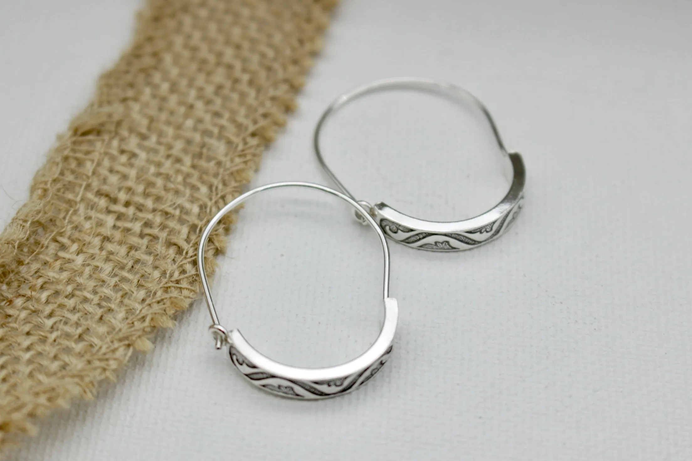 Flora Sterling Silver Hoops