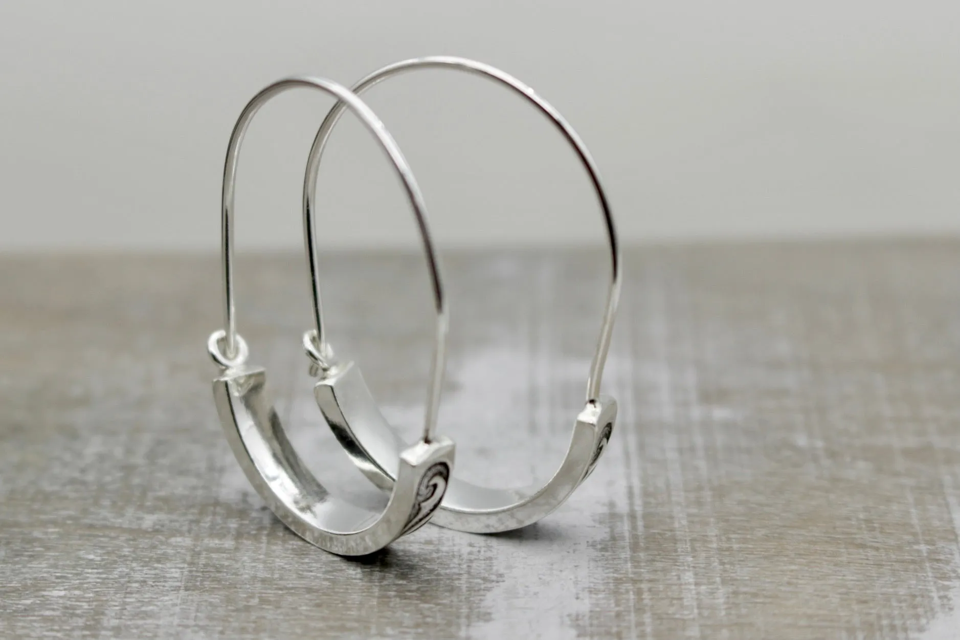 Flora Sterling Silver Hoops