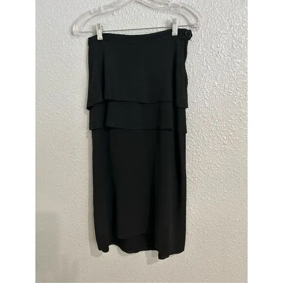 Fran-Day Women's Vintage 40's Luxury Rayon Fabric Peplum Skirt Black Size 13