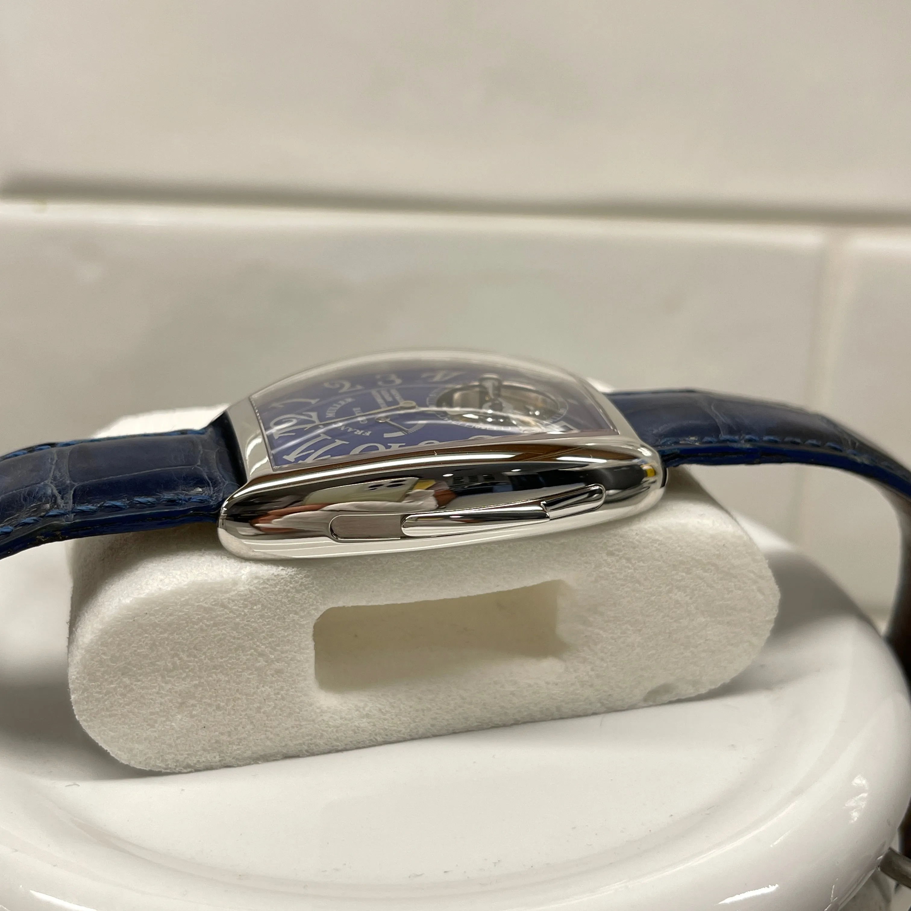 Franck Mueller Minute Repeater Imperial Tourbillon 5850 RMT Blue Enamel Platinum Wristwatch