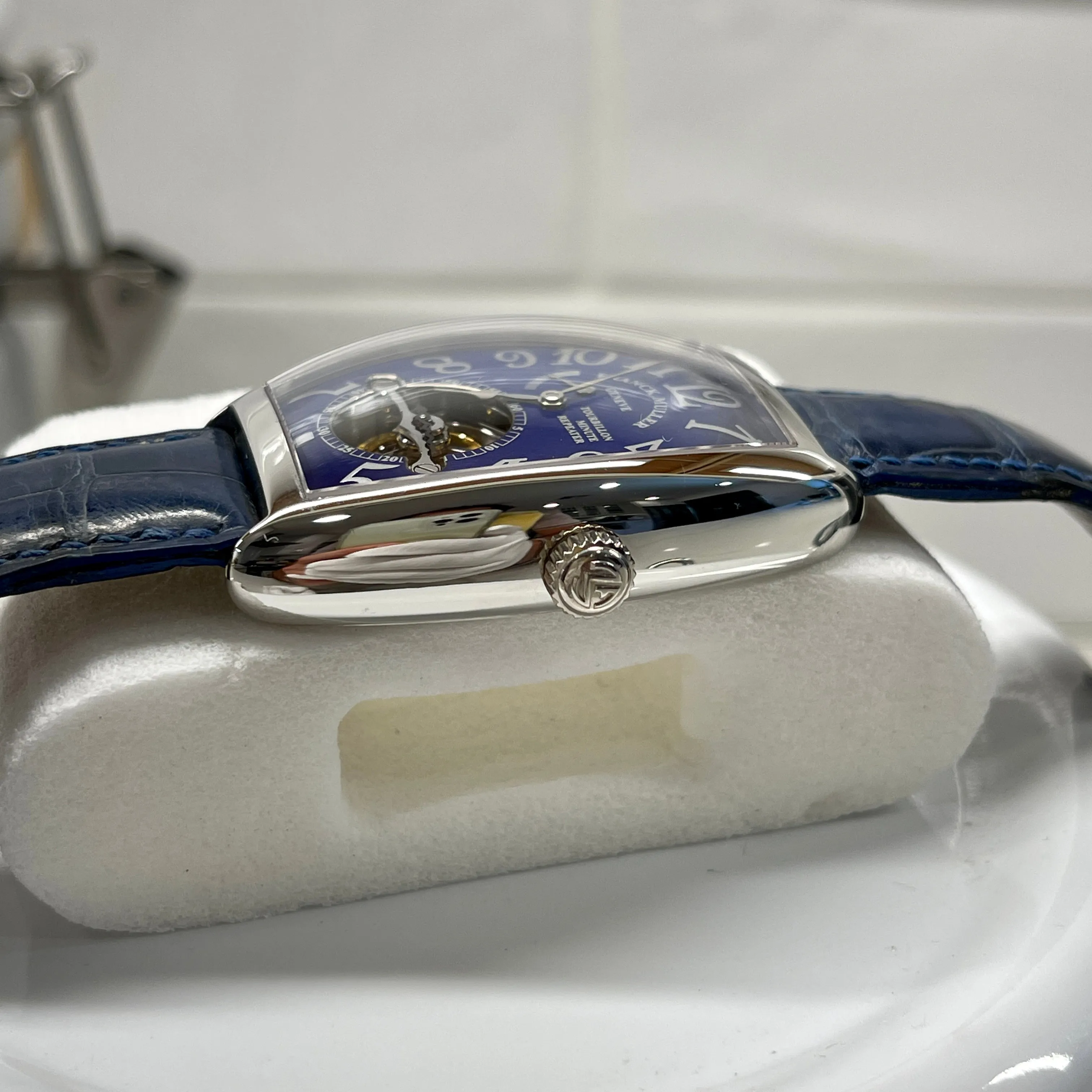 Franck Mueller Minute Repeater Imperial Tourbillon 5850 RMT Blue Enamel Platinum Wristwatch