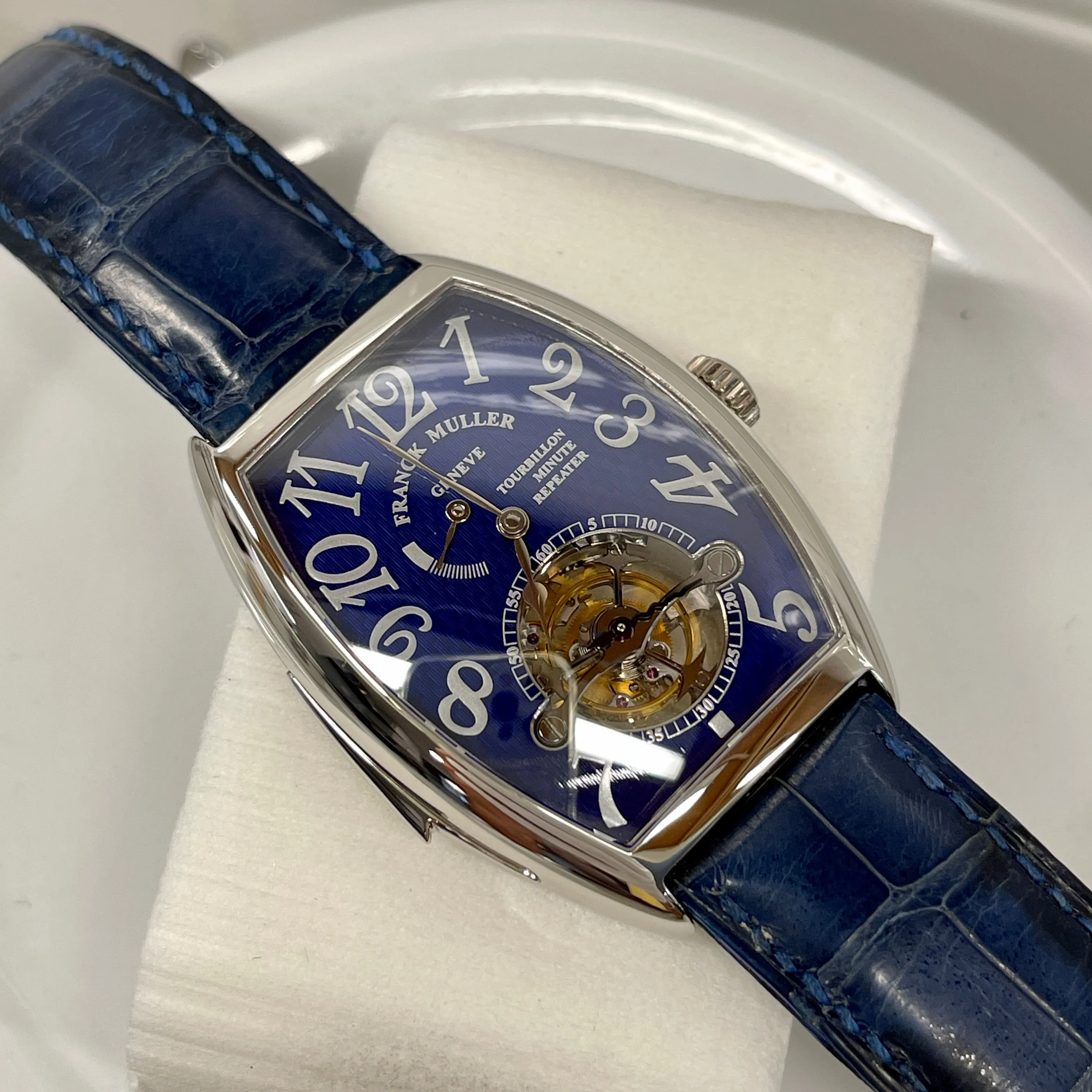 Franck Mueller Minute Repeater Imperial Tourbillon 5850 RMT Blue Enamel Platinum Wristwatch