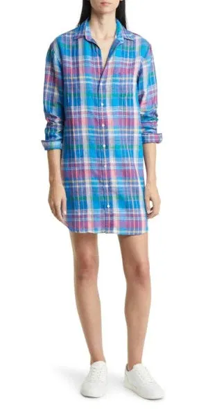 Frank & Eileen - Classic Shirtdress - Blue Pink Plaid