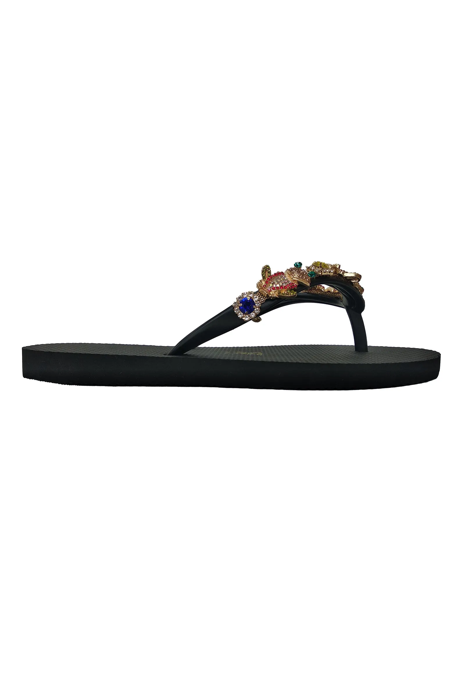 Frog Rhinestone Black Flip Flop