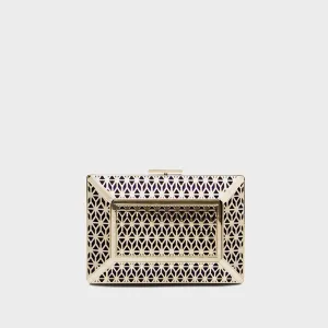 Gaia gold laser cut metal minaudière