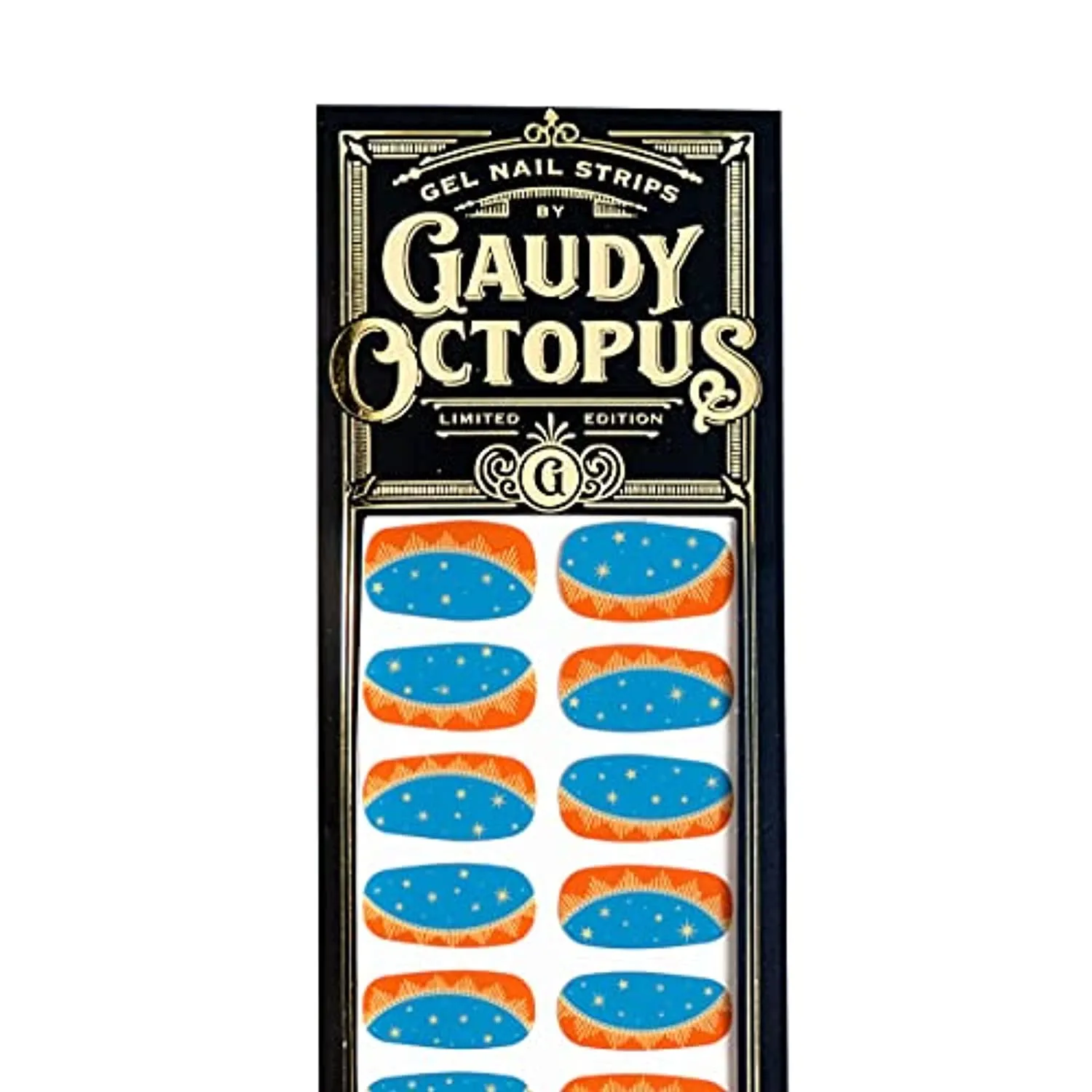 Gaudy Octopus 20 Fingernail Nail Strips with Cuticle Pusher and Nail File, Mary