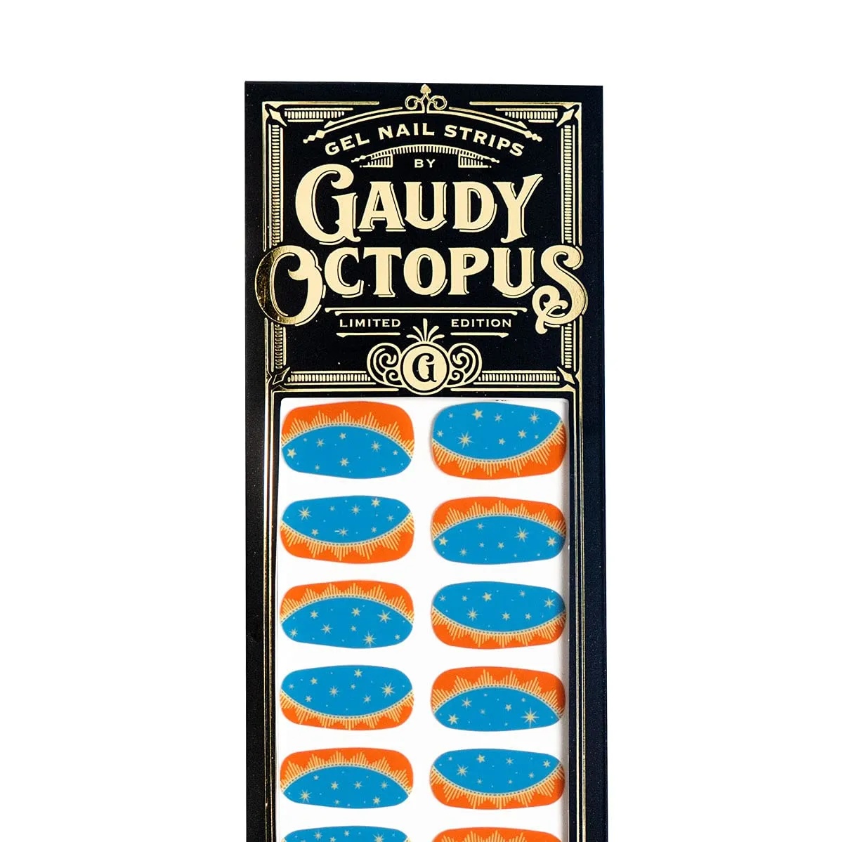 Gaudy Octopus 20 Fingernail Nail Strips with Cuticle Pusher and Nail File, Mary