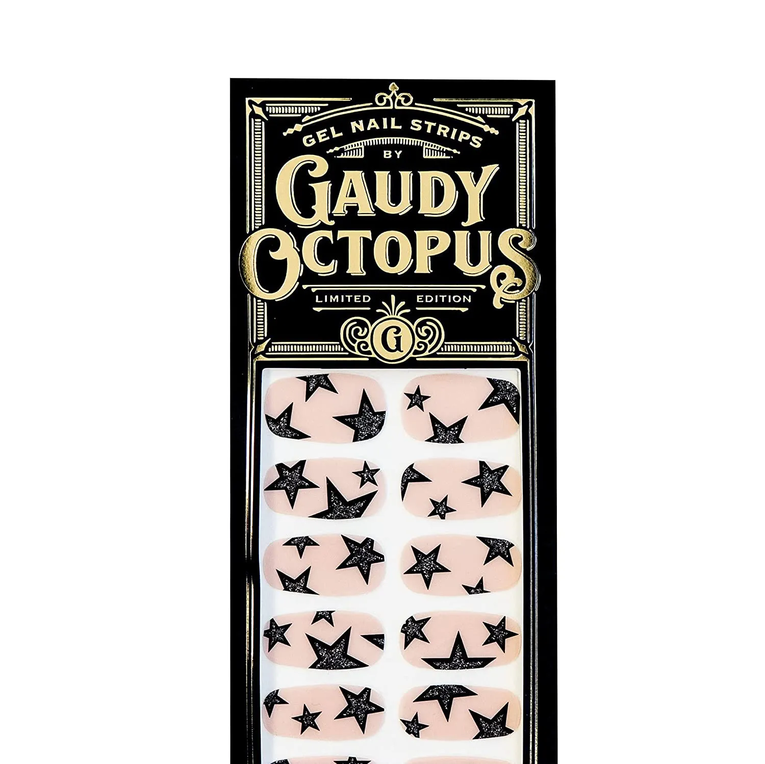 Gaudy Octopus 20 Fingernail Nail Strips with Cuticle Pusher and Nail File, Mary