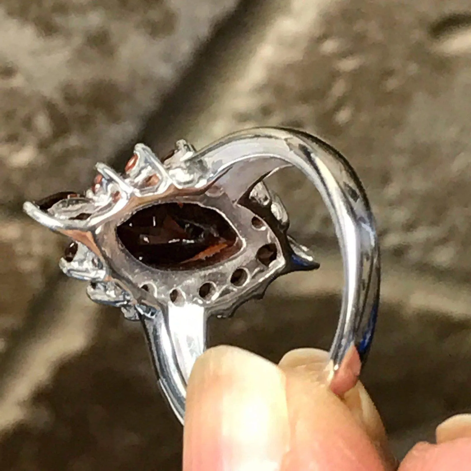Genuine 10ct Pyrope Garnet 925 Solid Sterling Silver Ring Size 6, 7, 8, 9