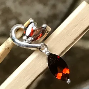 Genuine 1.25ct Garnet 925 Solid Sterling Silver Pendant 26mm