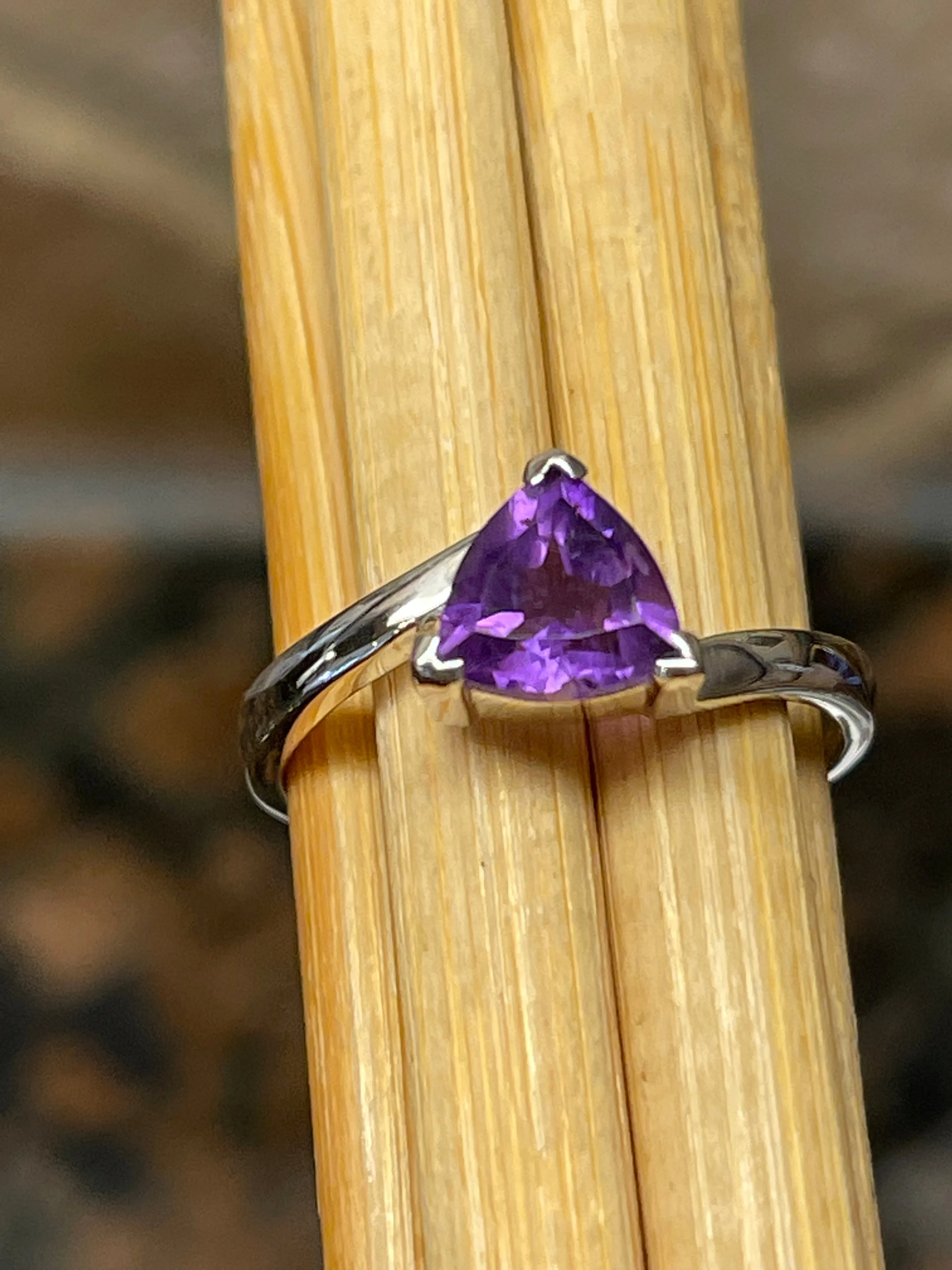 Genuine 1ct Amethyst 925 Solid Sterling Silver Engagement Ring Size 5, 6, 7, 8, 9