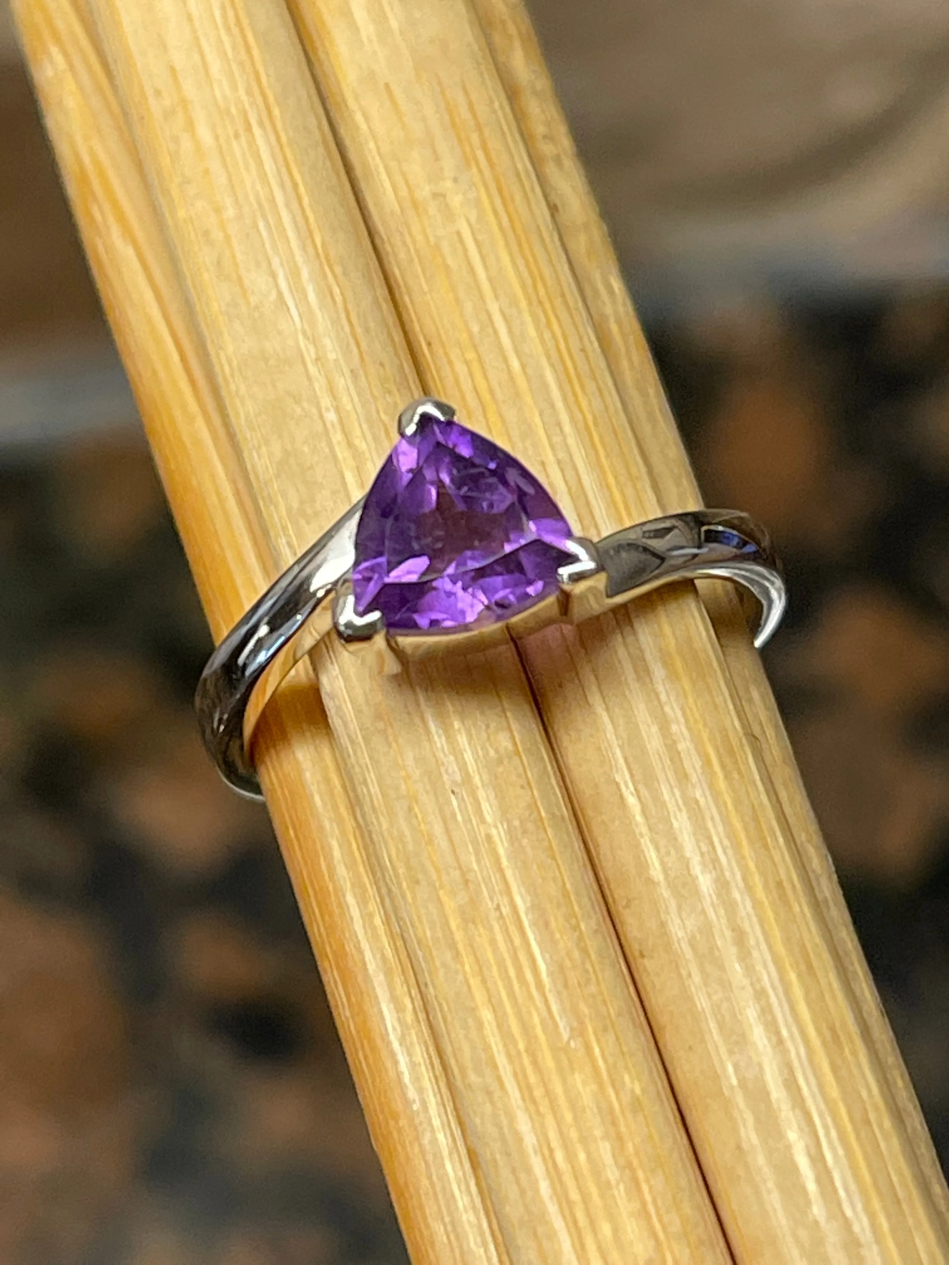 Genuine 1ct Amethyst 925 Solid Sterling Silver Engagement Ring Size 5, 6, 7, 8, 9