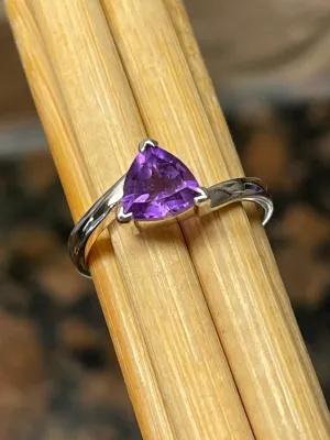 Genuine 1ct Amethyst 925 Solid Sterling Silver Engagement Ring Size 5, 6, 7, 8, 9