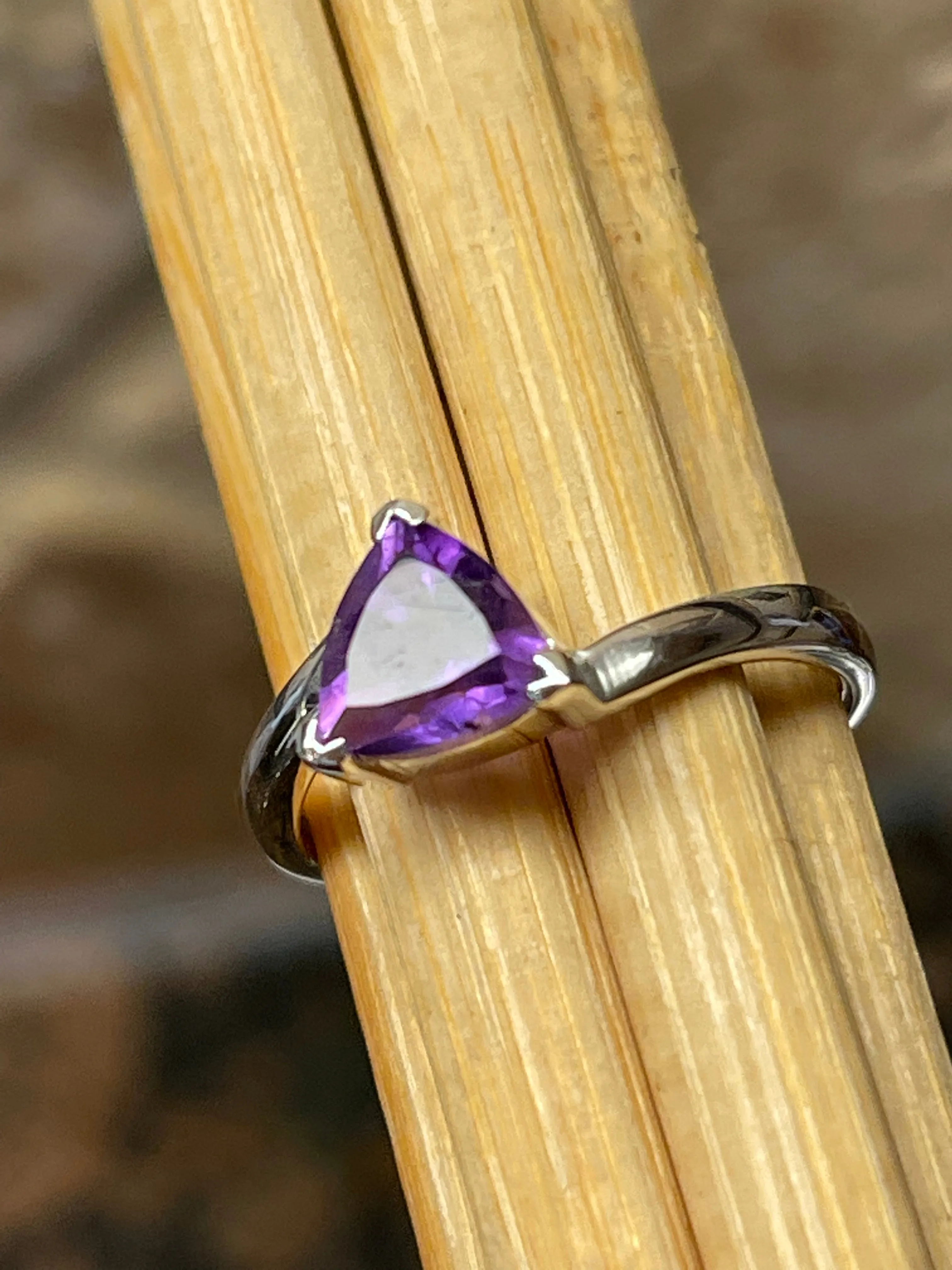 Genuine 1ct Amethyst 925 Solid Sterling Silver Engagement Ring Size 5, 6, 7, 8, 9