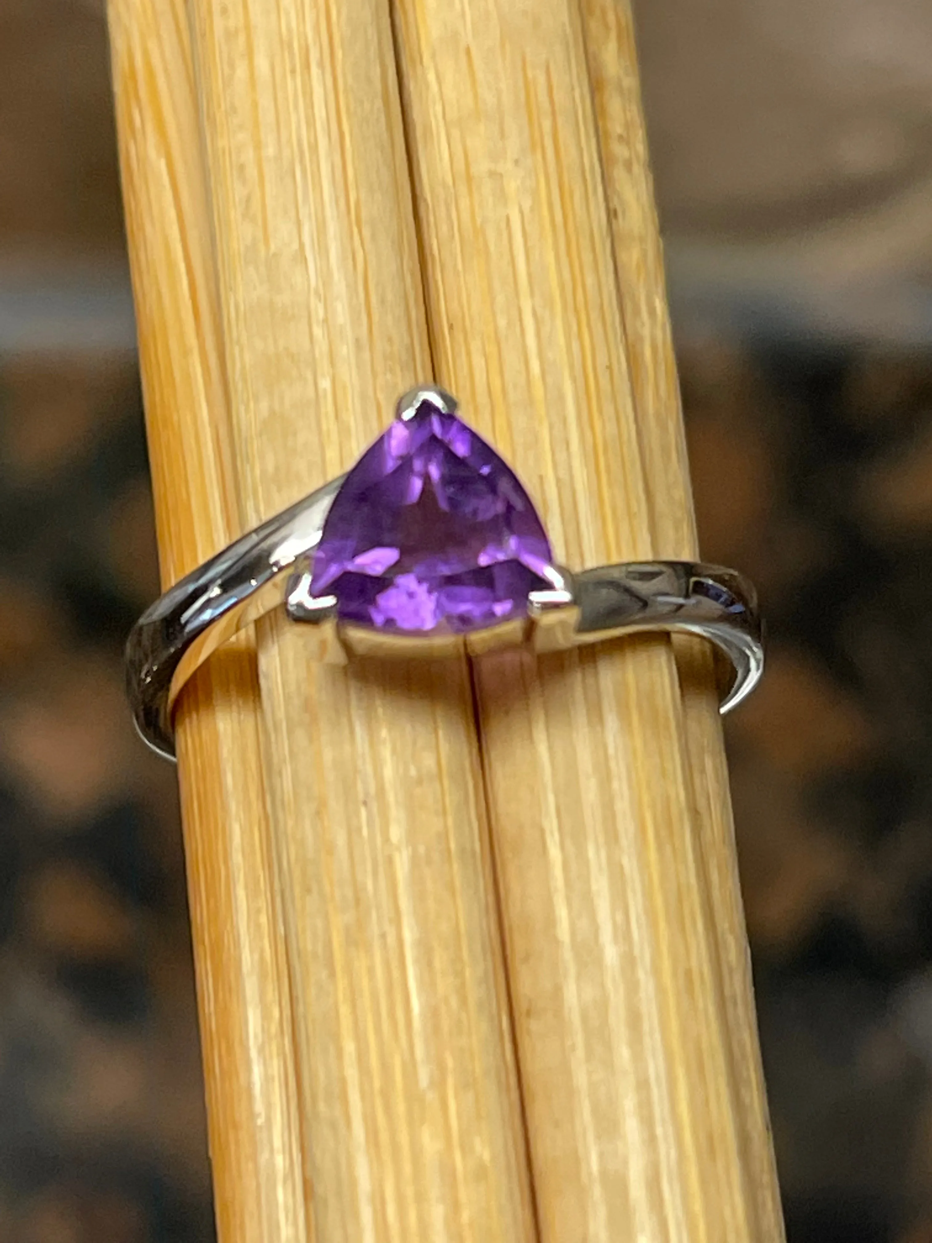Genuine 1ct Amethyst 925 Solid Sterling Silver Engagement Ring Size 5, 6, 7, 8, 9