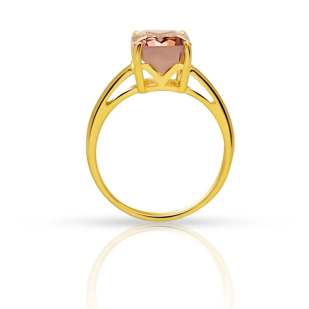 Genuine 2ct Ametrine 14k Gold Over Silver Ring Size 6, 7, 8