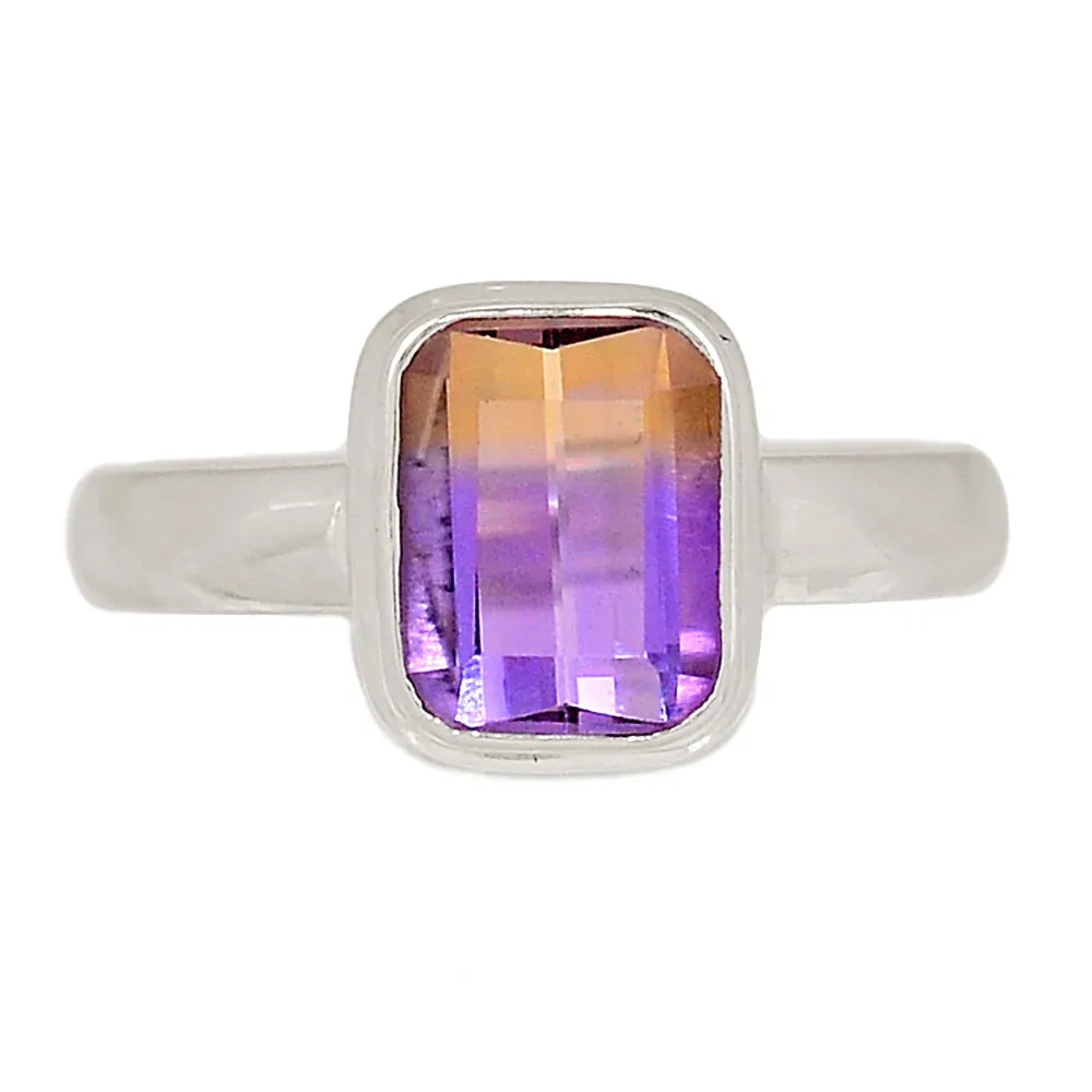 Genuine 2ct Ametrine 925 Sterling Silver Engagement Ring Size 6, 7, 8, 9
