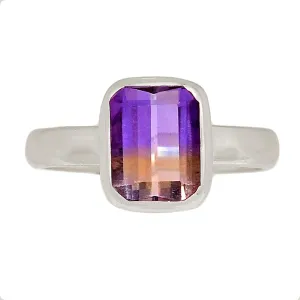 Genuine 2ct Ametrine 925 Sterling Silver Engagement Ring Size 6, 7, 8, 9