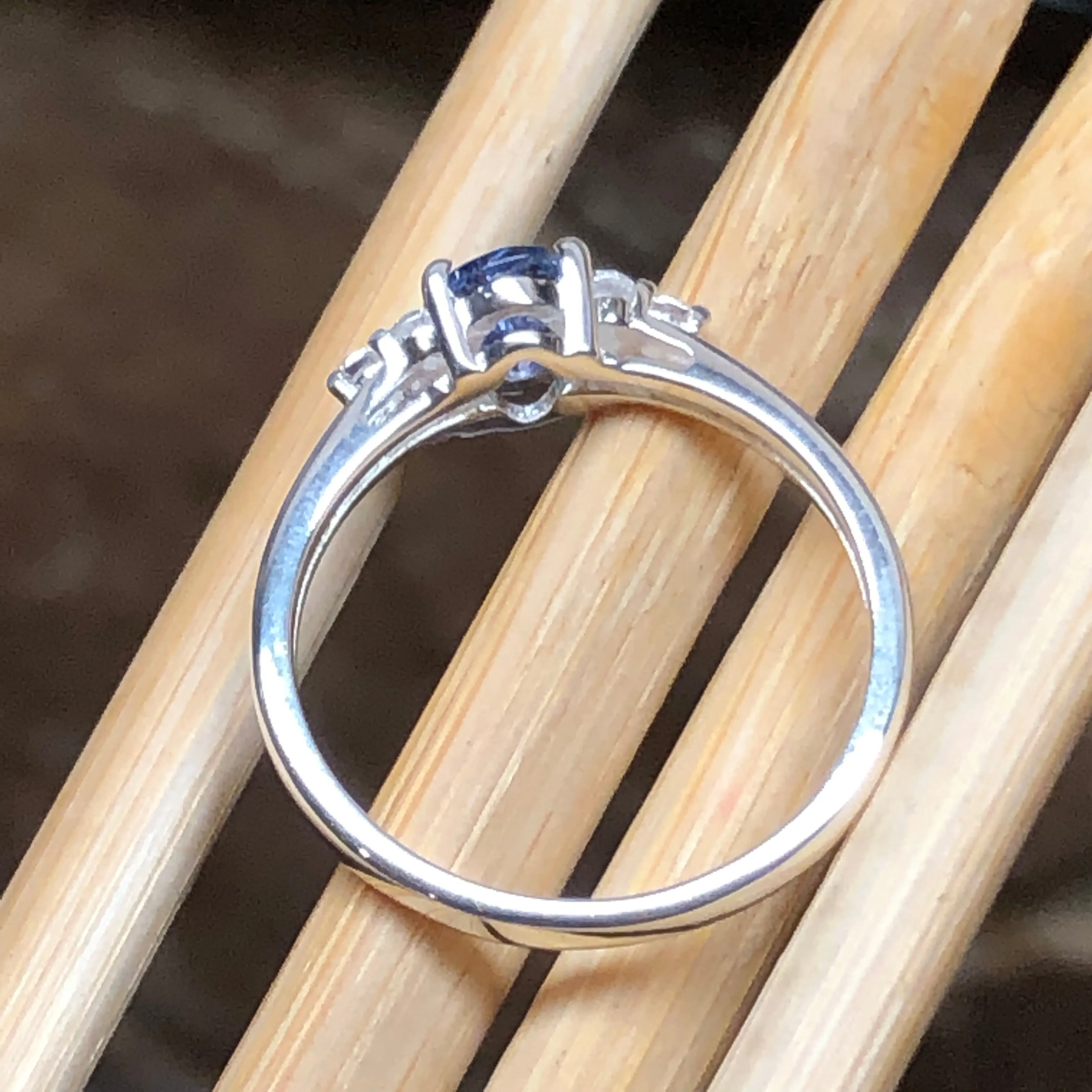 Genuine Blue Tanzanite 925 Solid Sterling Silver Engagement Ring Size 6, 7, 8, 9, 10