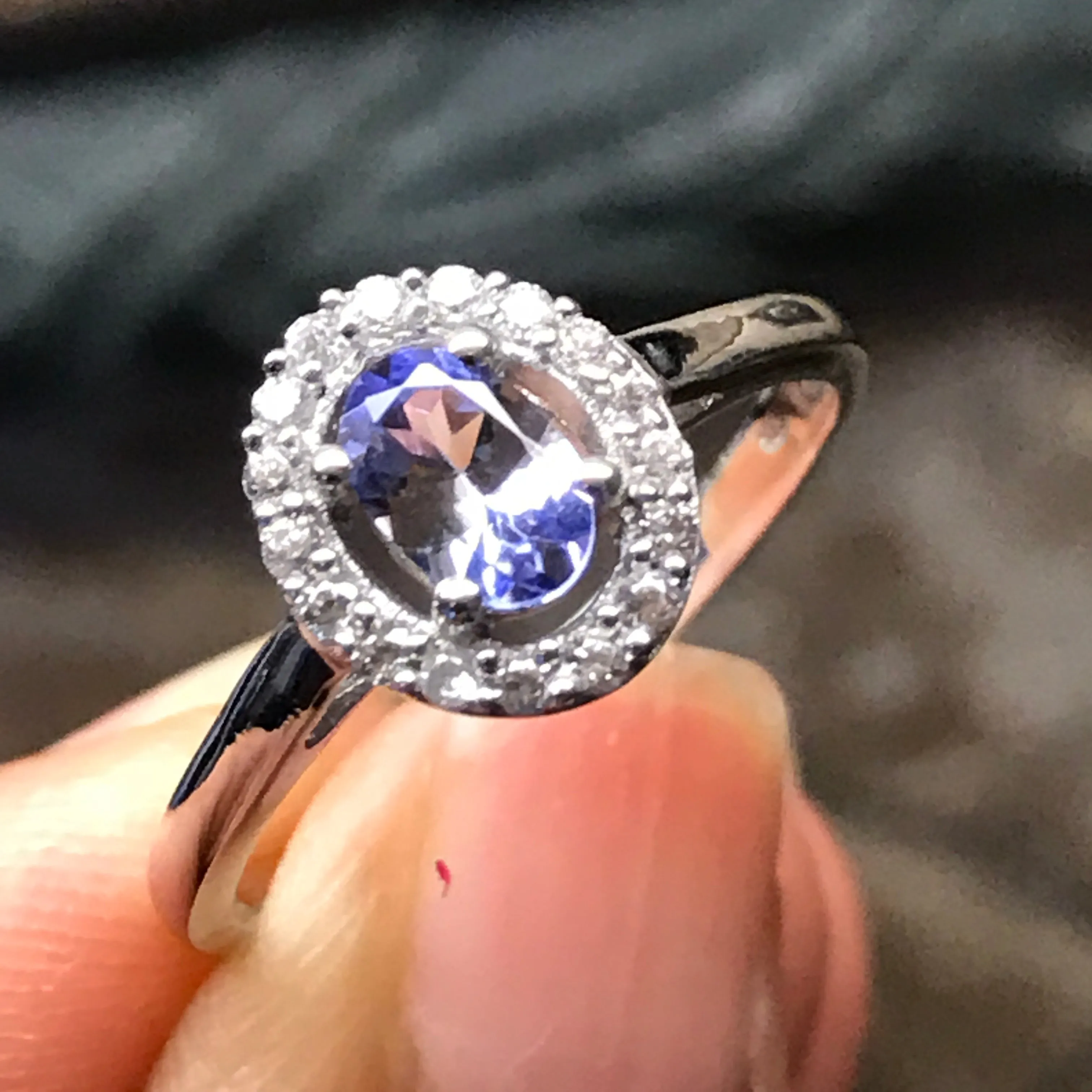 Genuine Blue Tanzanite 925 Solid Sterling Silver Engagement Ring Size 6, 7, 8, 9