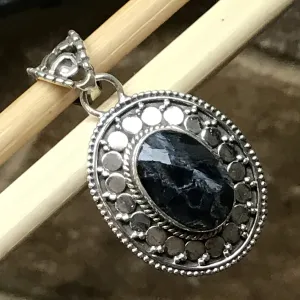 Genuine Pietersite 925 Solid Sterling Silver Pendant 40mm