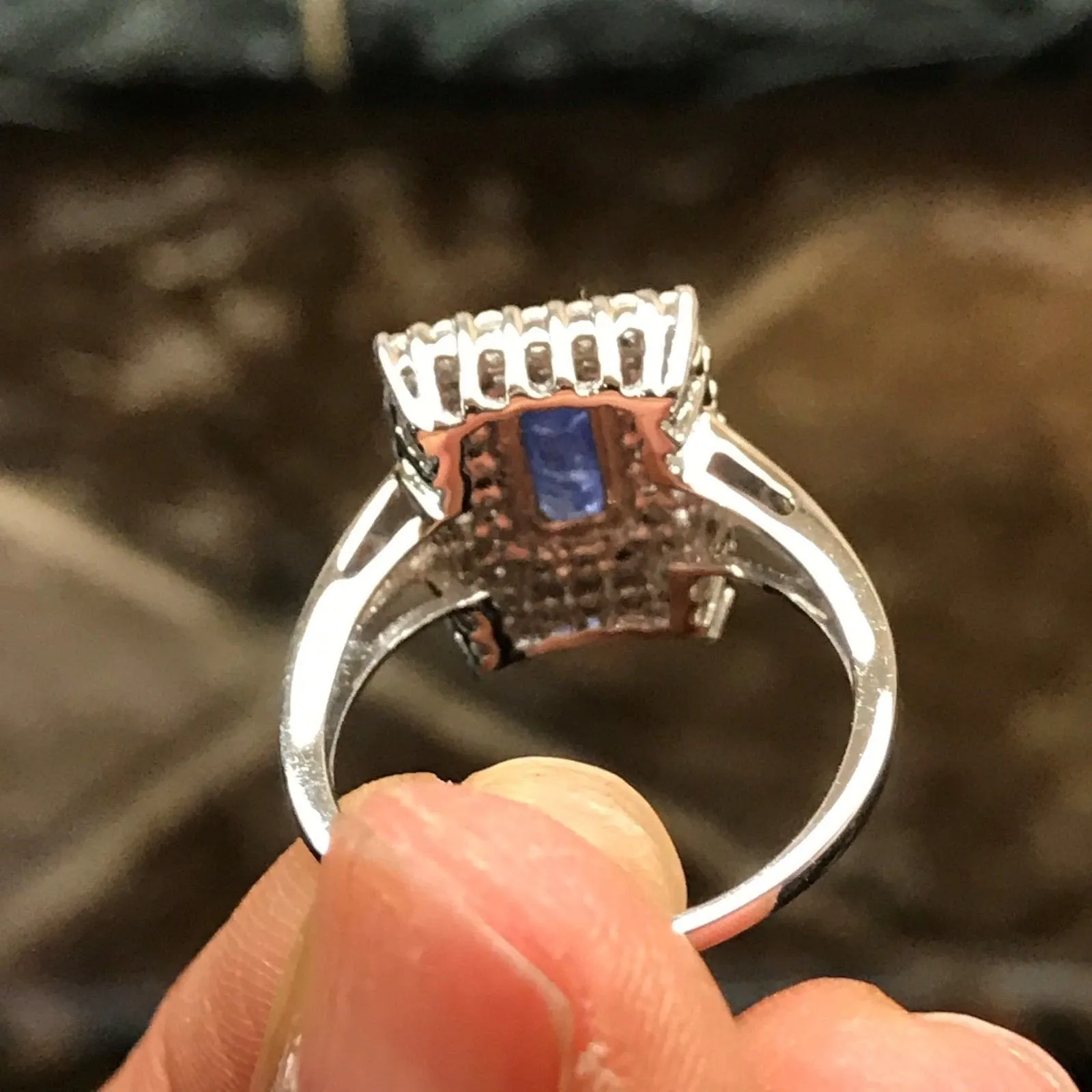 Genuine Tanzanite 925 Solid Sterling Silver Engagement Ring Size 6, 9