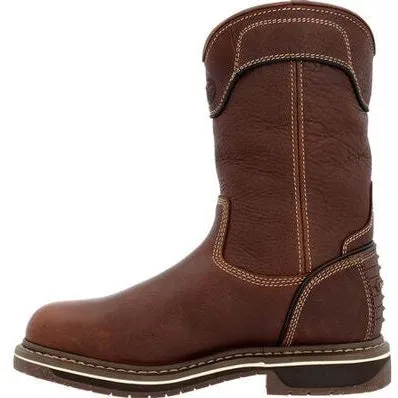 Georgia Women's Amp Lt Edge 10" Waterproof Pull On Work Boot -Brown- GB00516