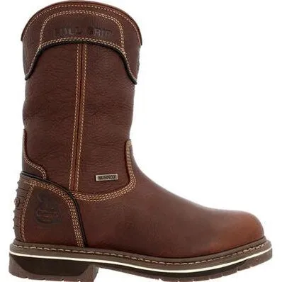 Georgia Women's Amp Lt Edge 10" Waterproof Pull On Work Boot -Brown- GB00516