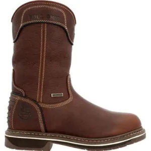 Georgia Women's Amp Lt Edge 10" Waterproof Pull On Work Boot -Brown- GB00516
