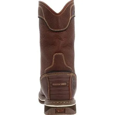 Georgia Women's Amp Lt Edge 10" Waterproof Pull On Work Boot -Brown- GB00516