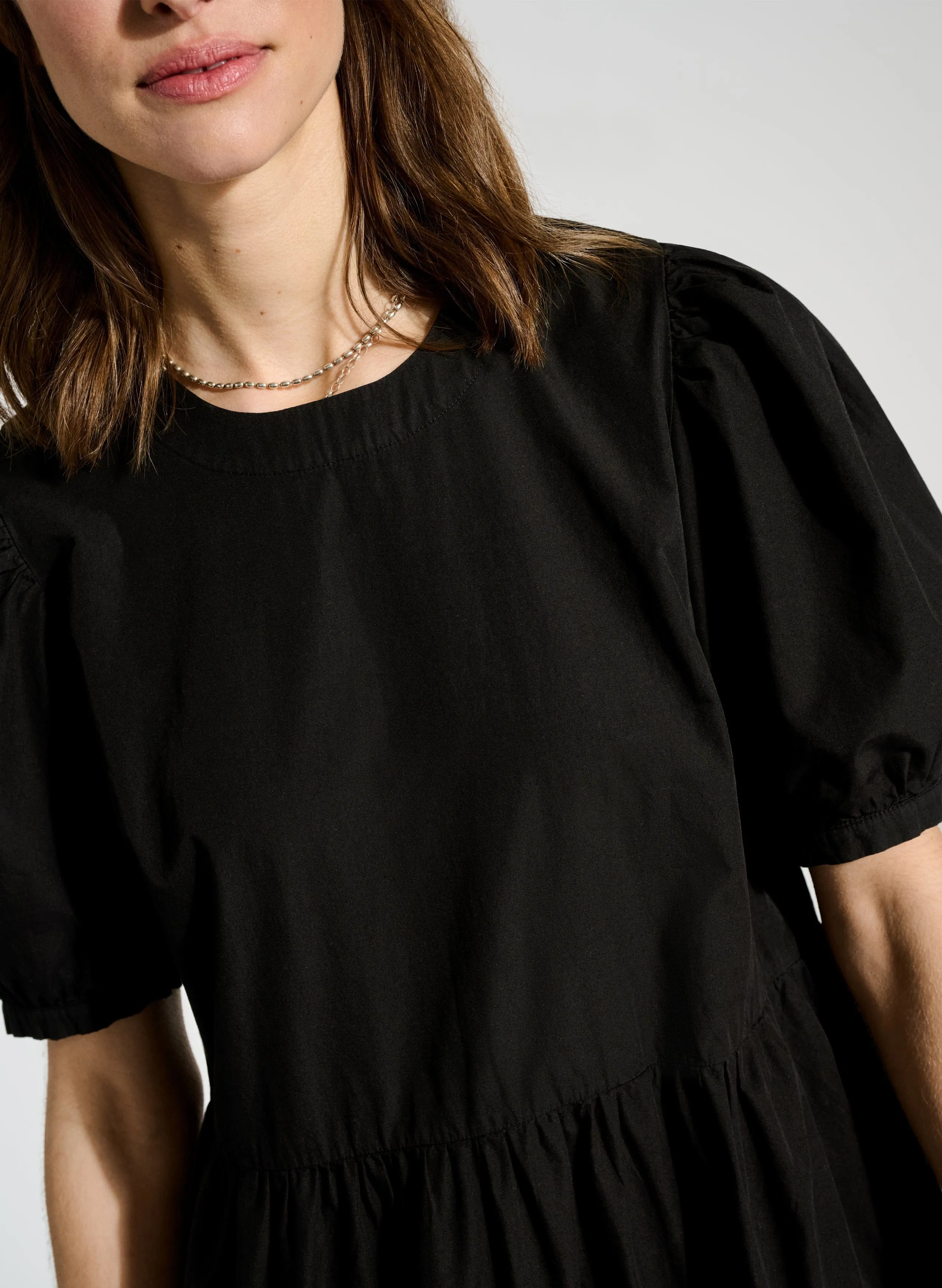 Georgiana Organic Cotton Dress | Caviar Black