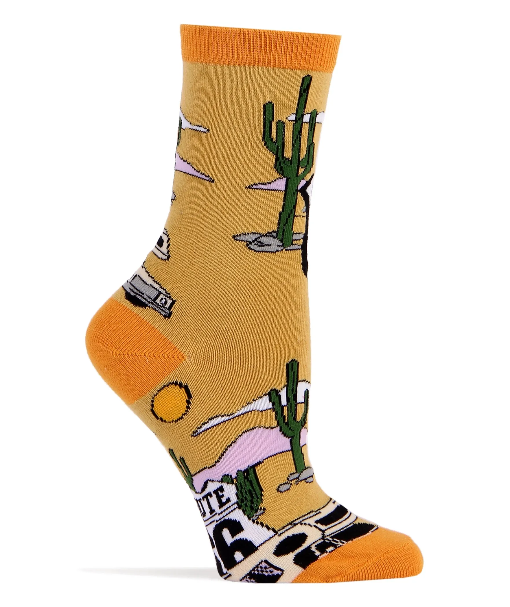 Get Your Kicks / Women's Funny Route 66 Trip Cotton Crew Socks