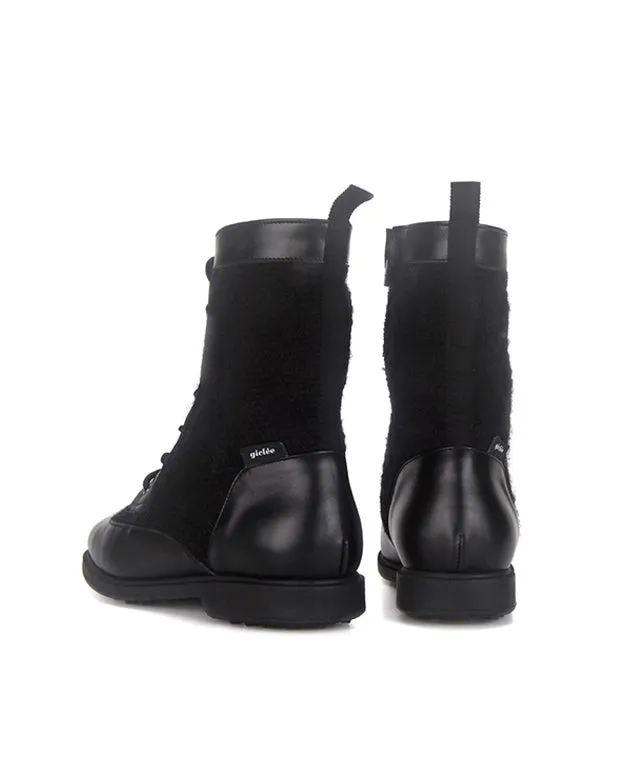 Giclee Warmer Ankle Boots Spikeless Golf Shoes - Black