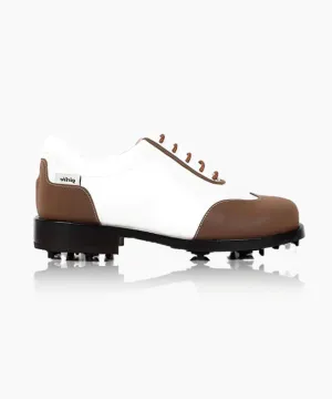 Giclee Women's Under Score Premium Leather Golf Shoes - Brown