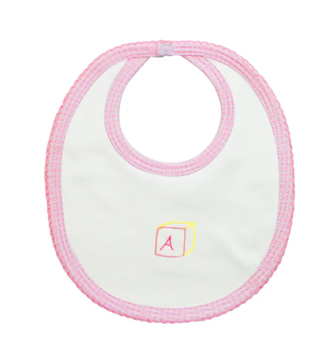 Girl's Pink Chek ABC Bib