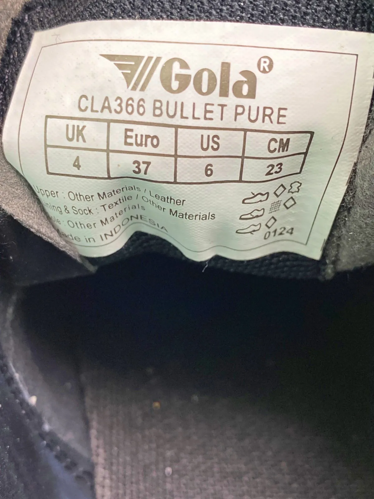 Gola Black/Pink/White CLA366 Bullet Pure Trainers UK 4