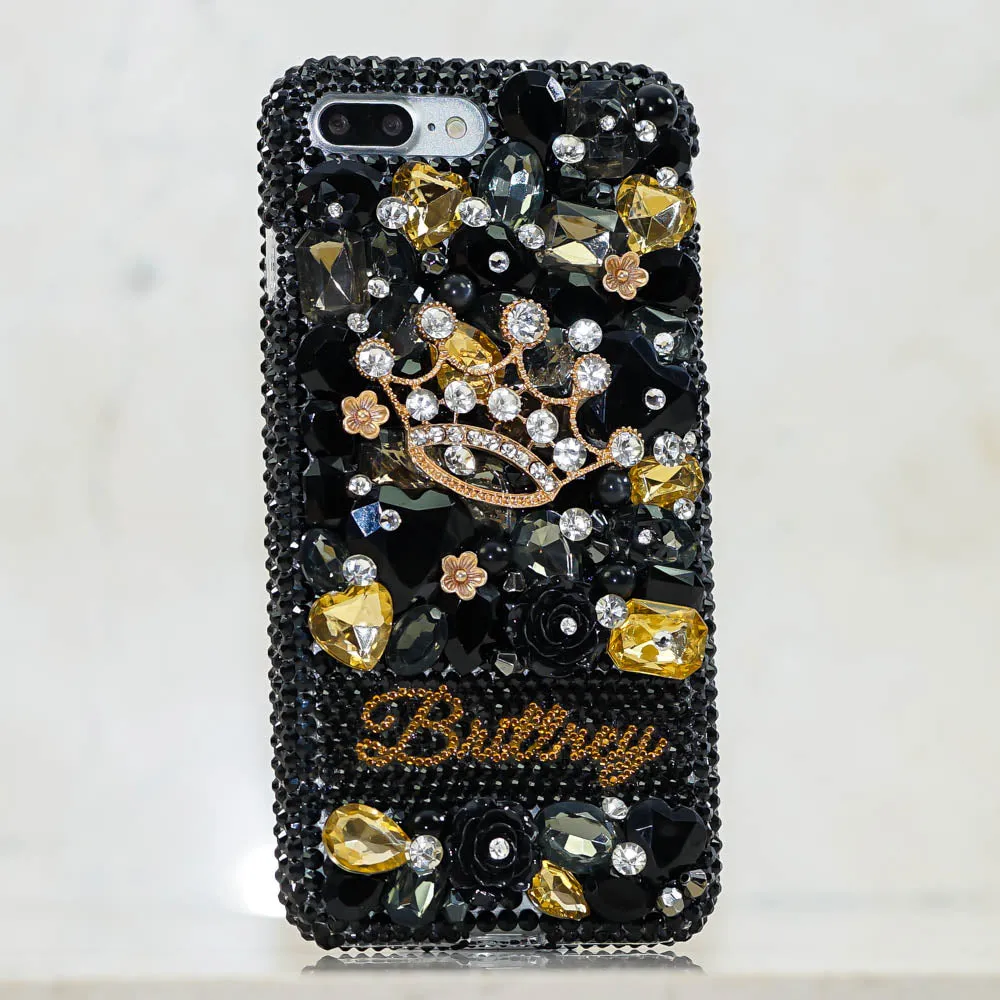 Golden Crown Personalized Name & Initials Design (style PN_1072)