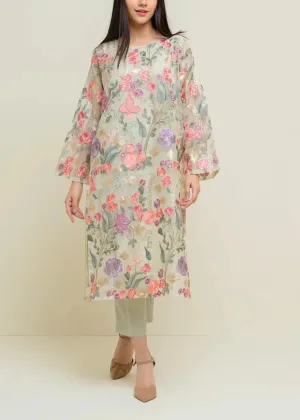 Grace W474-Embroidered 3pc organza dress with Embroidered organza duppata.