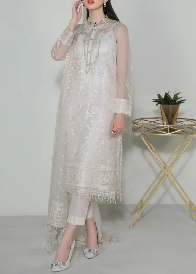 Grace W596-Embroidered 3pc Organza Dress with Embroidered Organza Duppata.