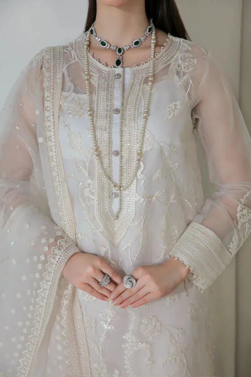 Grace W596-Embroidered 3pc Organza Dress with Embroidered Organza Duppata.