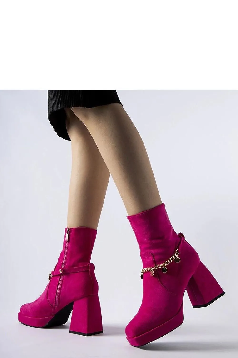 Green lined ankle heel boots