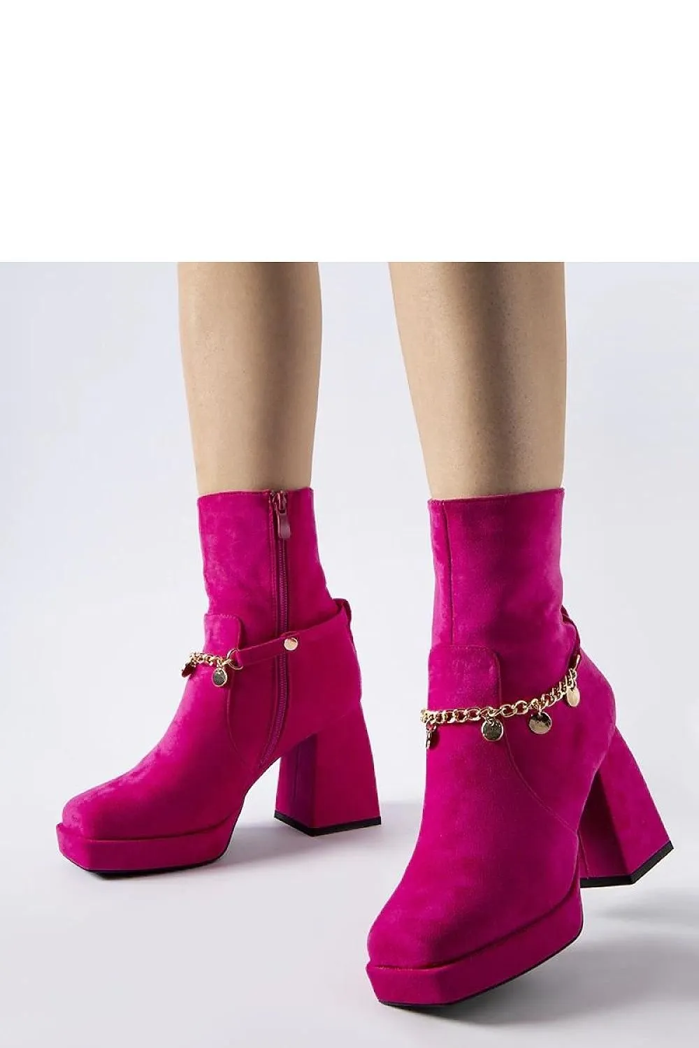 Green lined ankle heel boots