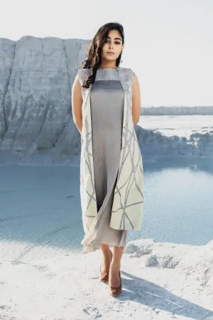 Grey tunic & Emb Coat