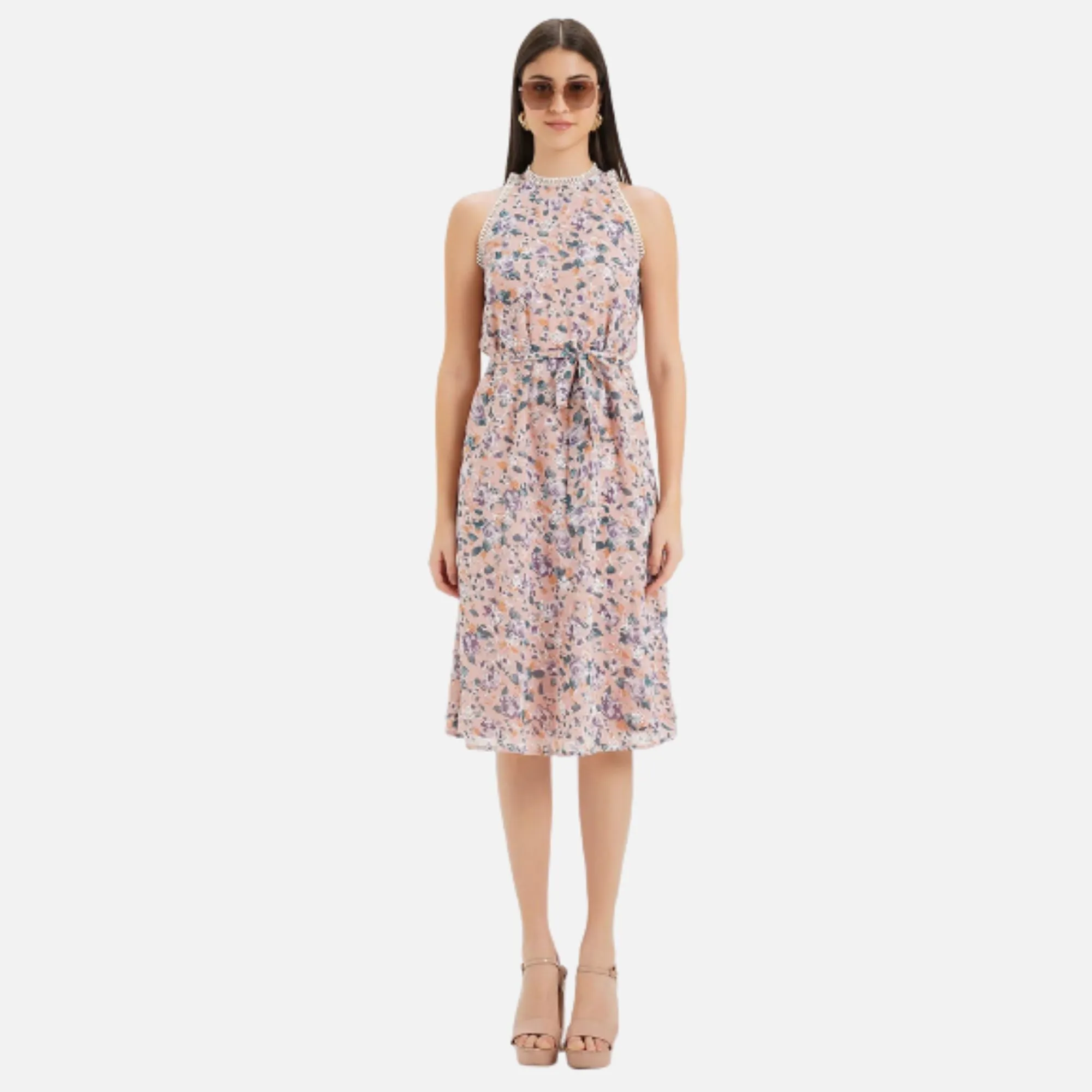 Halter Neck Midi Dress