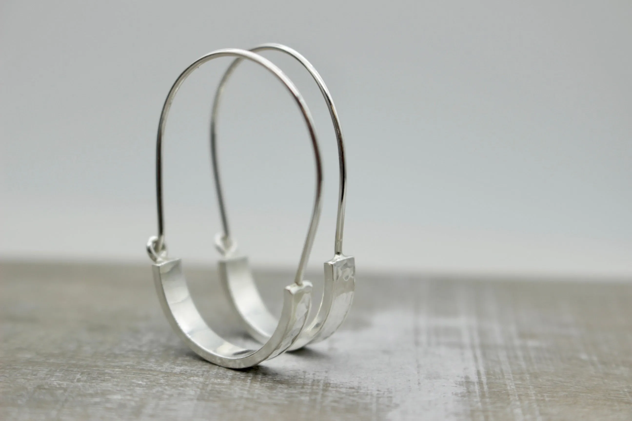 Hammered Sterling Silver Hoops