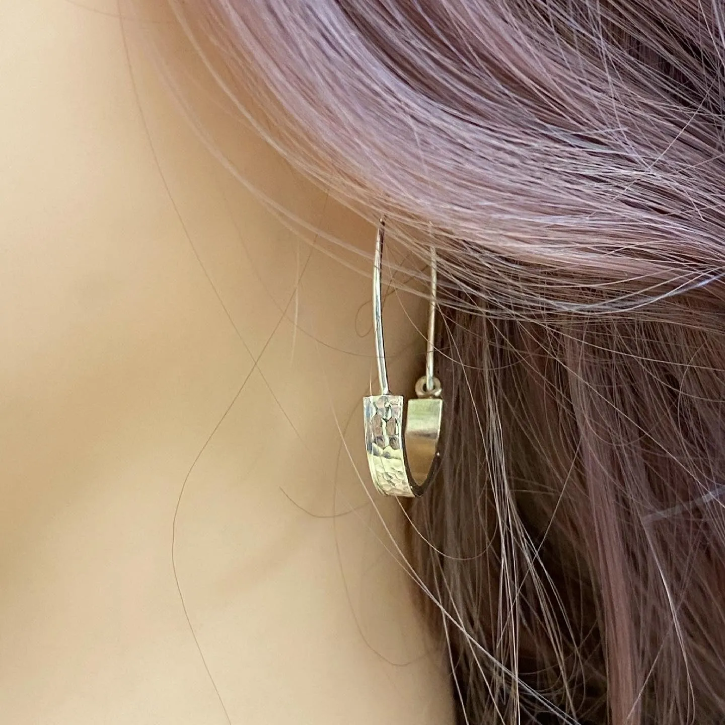 Hammered Sterling Silver Hoops