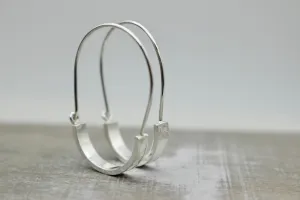 Hammered Sterling Silver Hoops