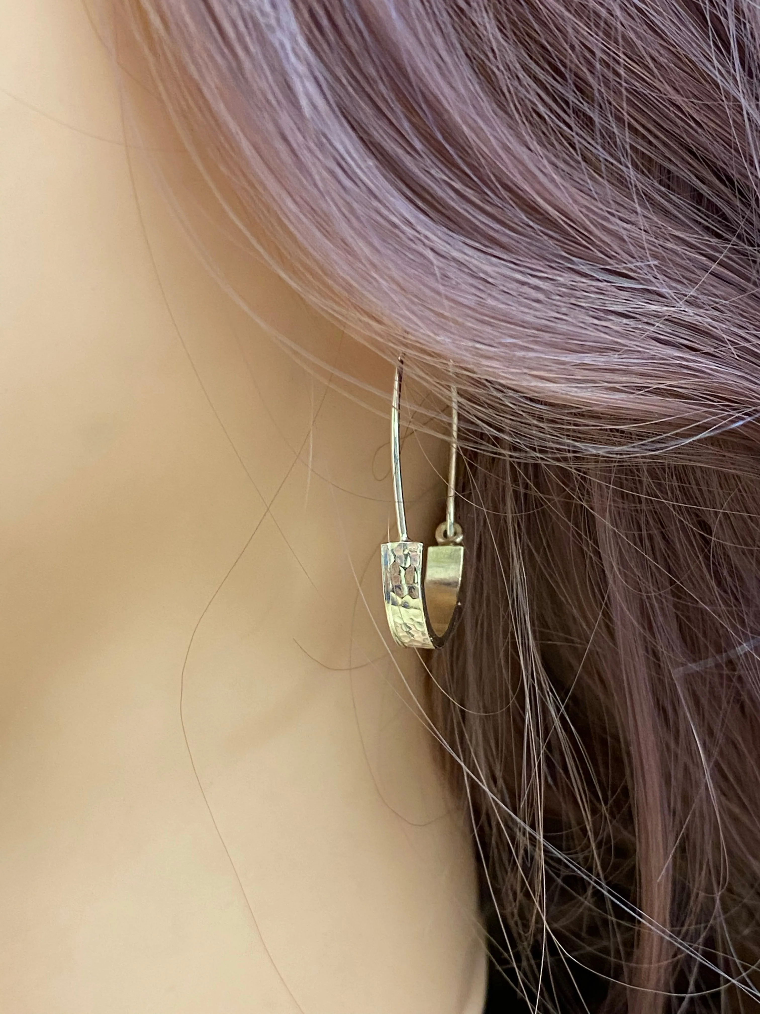 Hammered Sterling Silver Hoops